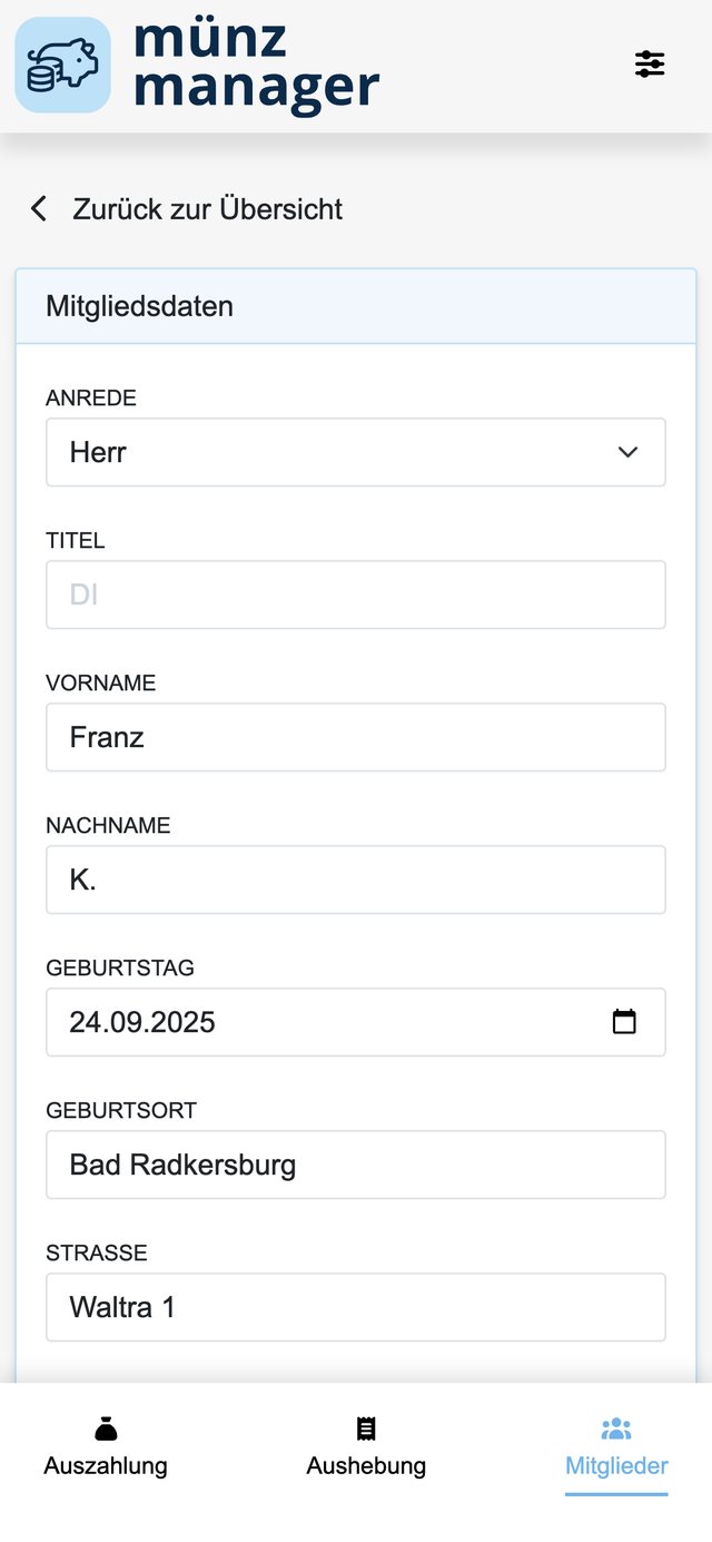 Mitgliedsdaten