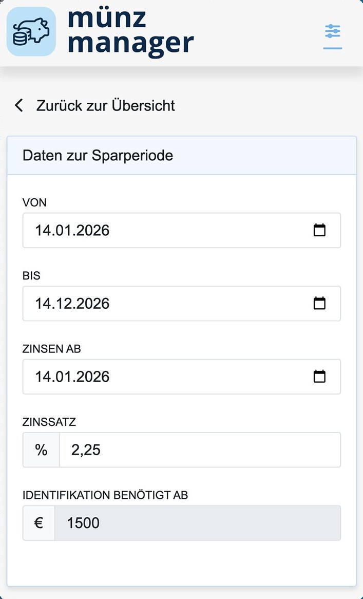 Daten zur Sparperiode